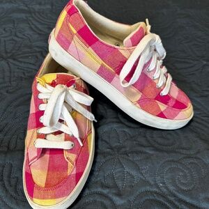 Ralph Lauren Canvas Pink and Yellow Sneakers
